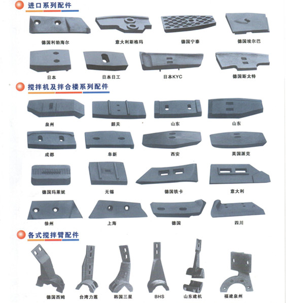 廣西南寧混凝土攪拌機(jī)，廣西南寧襯板、葉片、攪拌臂價(jià)格